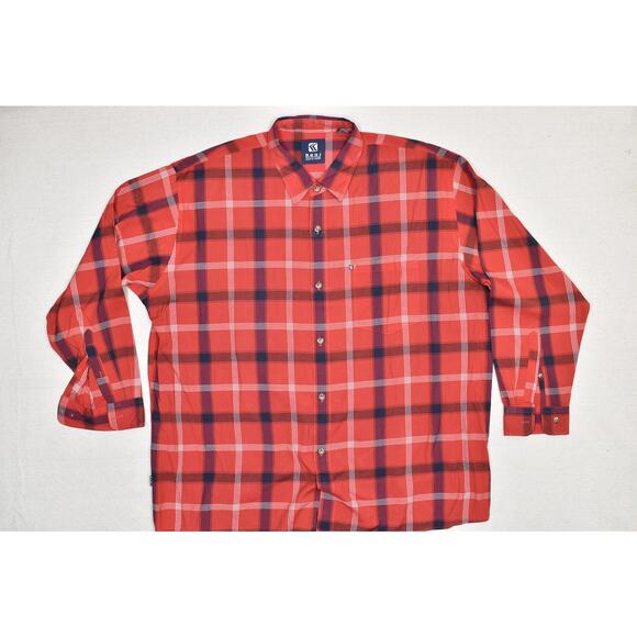 Kani Jeans Co. Men's Red Plaid Long Sleeve Button Down Shirt Size 3X - Picture 3 of 8